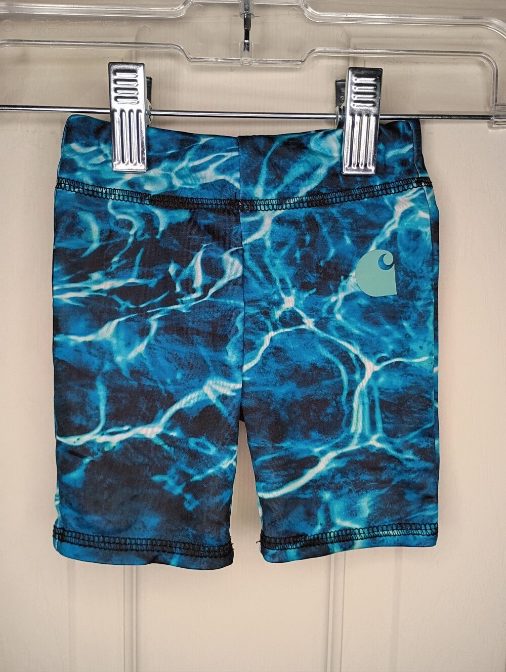 Carhartt Toddler Girl Blue Wave Print Bike Shorts Size 12M